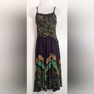 Sakkas Fairy Batik Whimsical Earthy Witchy Feminine Flirty Goddess Boho Dress FS